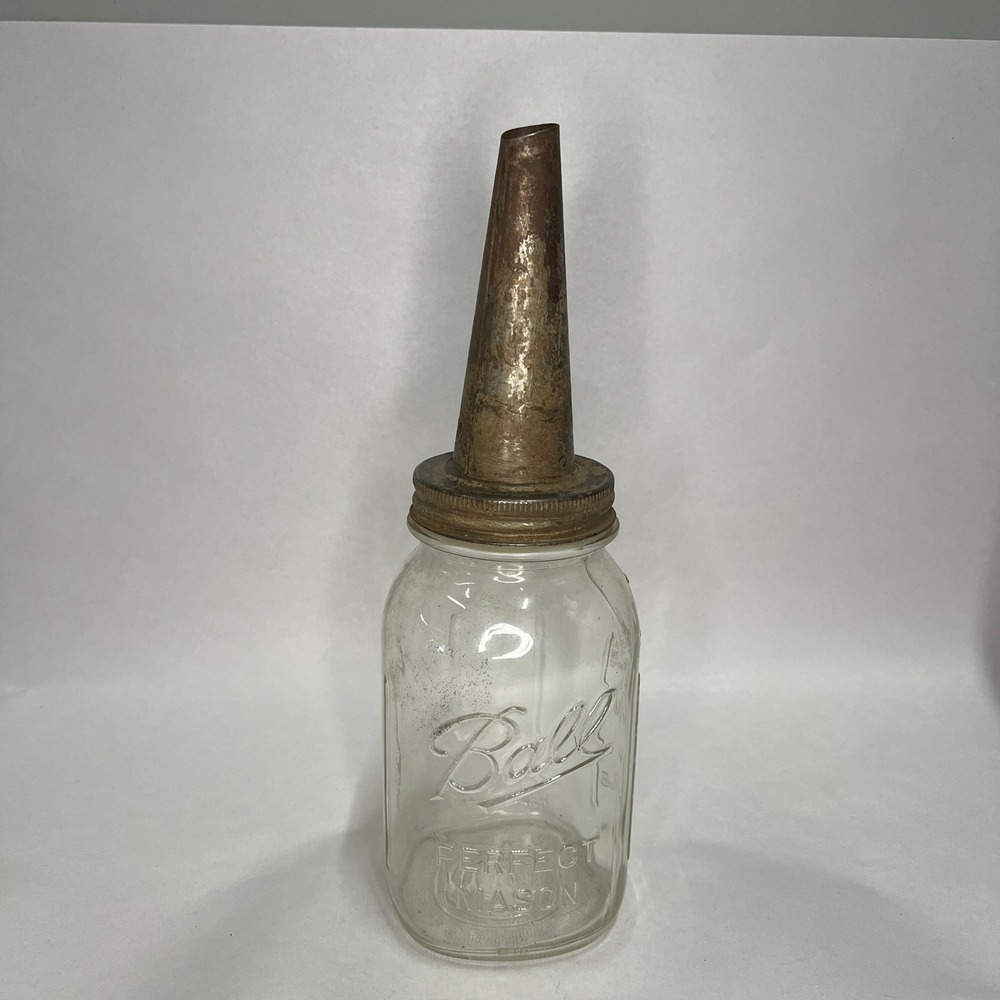 1 Qt Ball Perfect Mason Jar and Cincinnati Ball Crank Co. Brookins Metal Spout